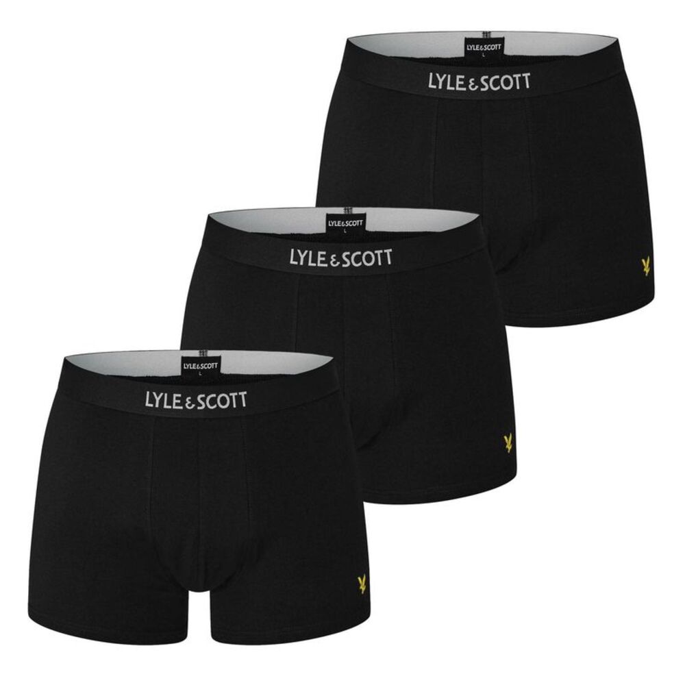 Lyle & Scott Mens Nathan Cotton Boxer Shorts (Pack of 3) / Black